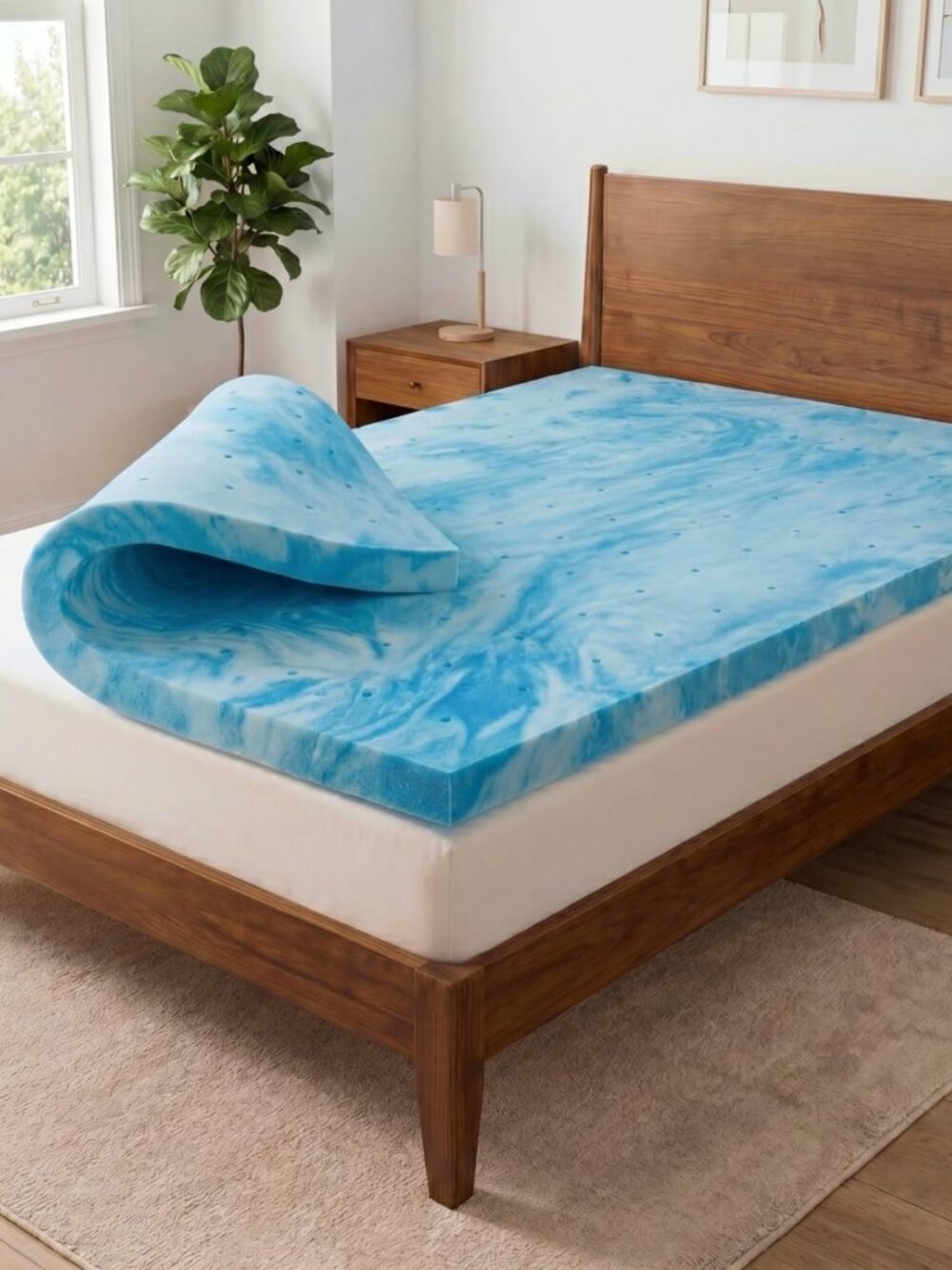 3-Inch Cooling Gel Memory Foam Mattress Topper - Ultimate Comfort & Support